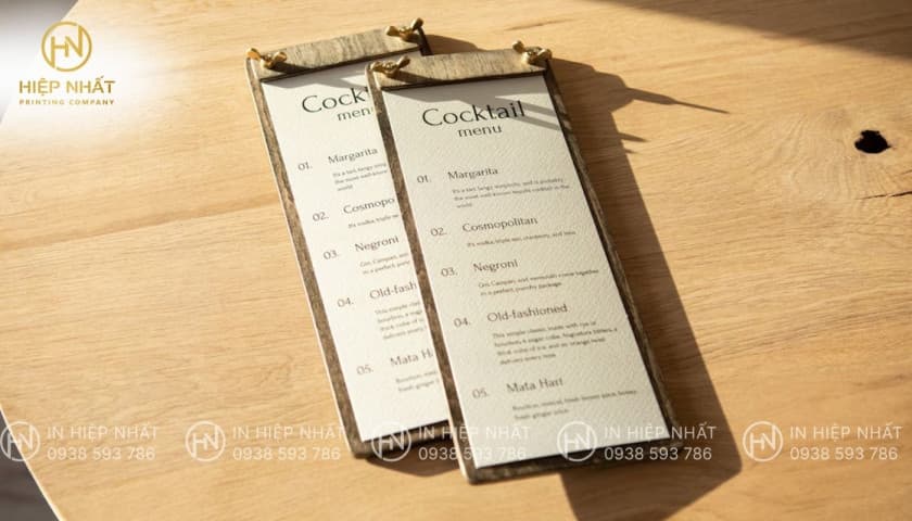 In menu Spa Gỗ